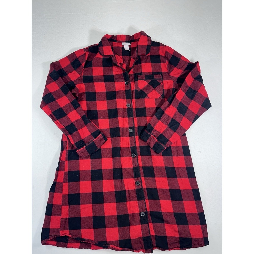 Wondershop Target Red Black Buffalo Plaid Flannel Nightgown Small S Pajamas